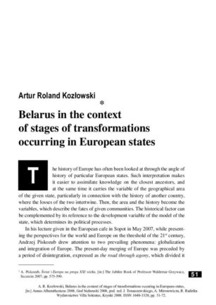 Belarus in the context of stages of transformations occurring in European states